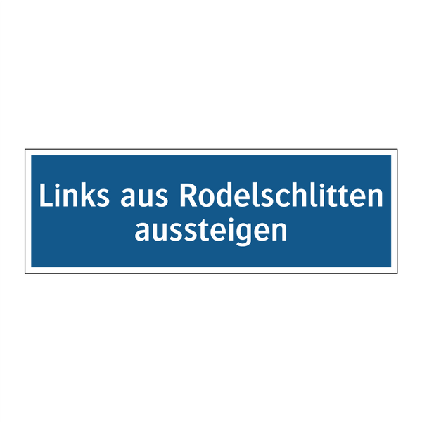 Links aus Rodelschlitten aussteigen