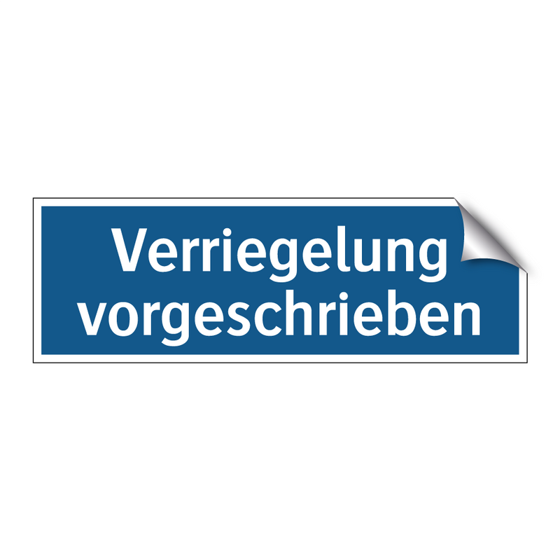 Verriegelung vorgeschrieben
