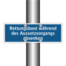 Rettungsboot während des Aussetzvorgangs absenken