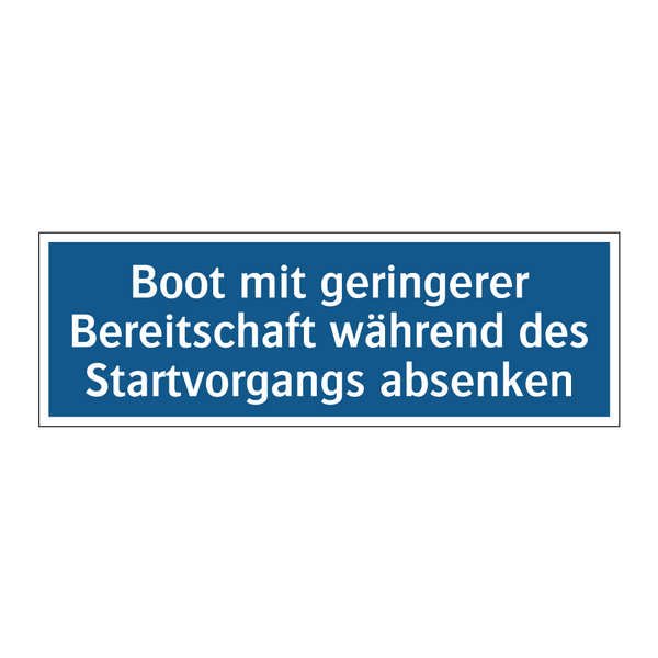 Boot mit geringerer Bereitschaft während des Startvorgangs absenken