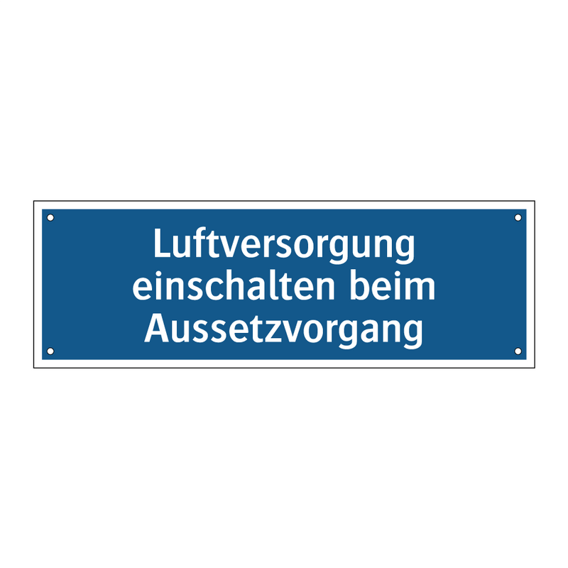 Luftversorgung einschalten beim Aussetzvorgang