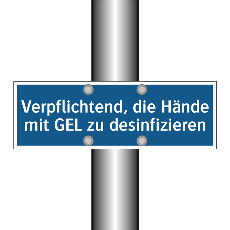 Verpflichtend, die Hände mit GEL zu desinfizieren