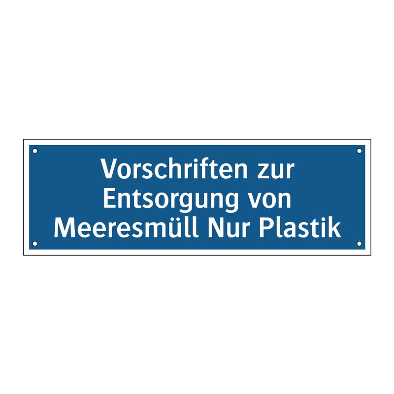 Vorschriften zur Entsorgung von Meeresmüll Nur Plastik