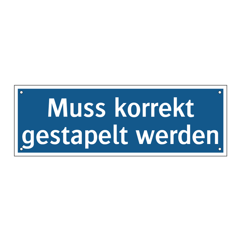 Muss korrekt gestapelt werden