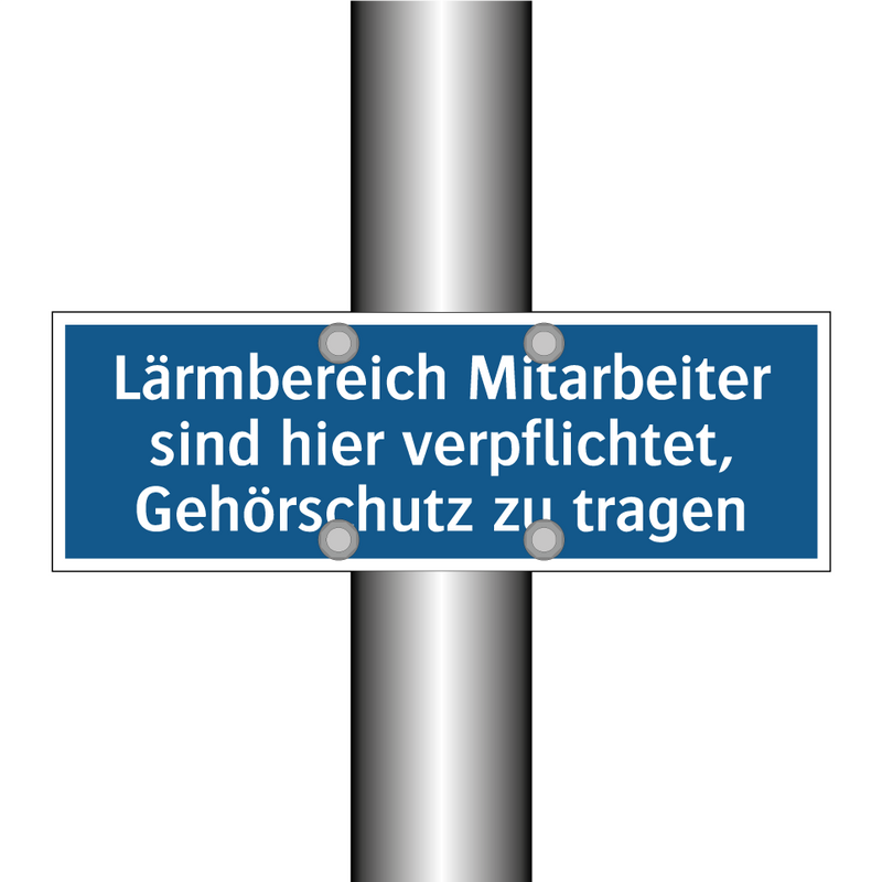 Lärmbereich Mitarbeiter sind hier verpflichtet, Gehörschutz zu tragen