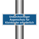 Undurchsichtiger Augenschutz für Kleinkinder erforderlich