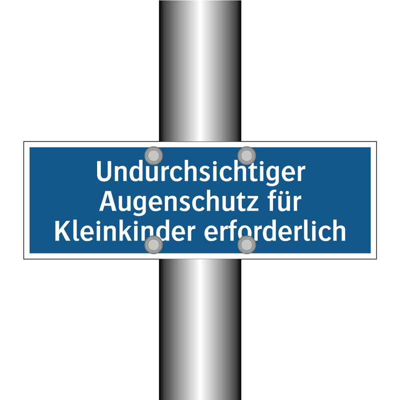 Undurchsichtiger Augenschutz für Kleinkinder erforderlich