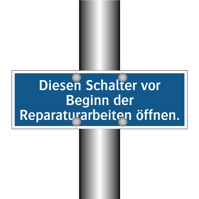 Diesen Schalter vor Beginn der Reparaturarbeiten öffnen.