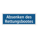 Absenken des Rettungsbootes