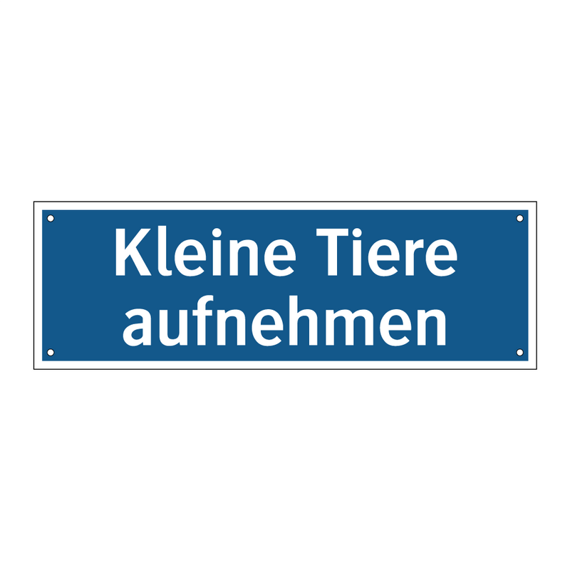 Kleine Tiere aufnehmen