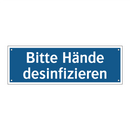 Bitte Hände desinfizieren
