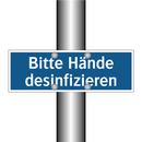 Bitte Hände desinfizieren
