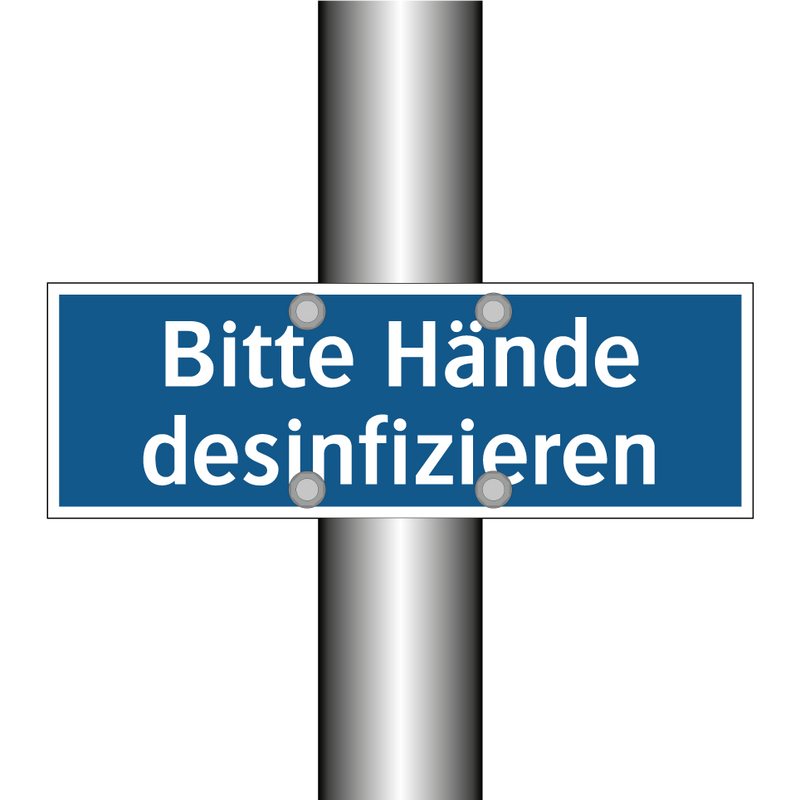 Bitte Hände desinfizieren