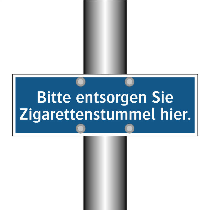 Bitte entsorgen Sie Zigarettenstummel hier.