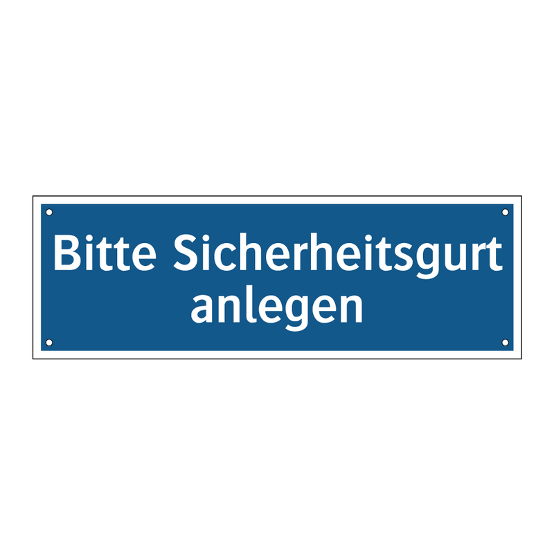 Bitte Sicherheitsgurt anlegen
