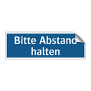 Bitte Abstand halten