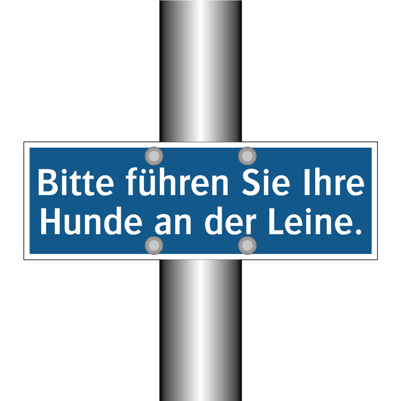 Bitte führen Sie Ihre Hunde an der Leine.