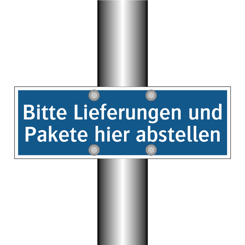 Bitte Lieferungen und Pakete hier abstellen
