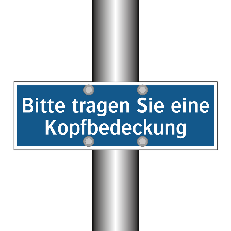 Bitte tragen Sie eine Kopfbedeckung