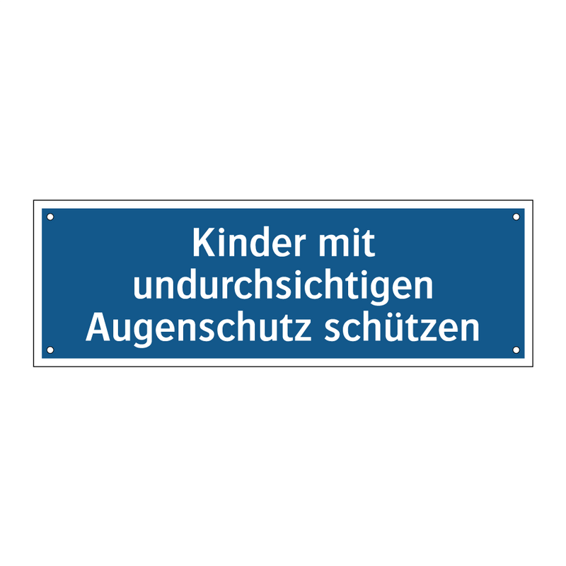 Kinder mit undurchsichtigen Augenschutz schützen
