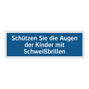 Schützen Sie die Augen der Kinder mit Schweißbrillen