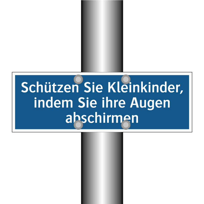 Schützen Sie Kleinkinder, indem Sie ihre Augen abschirmen