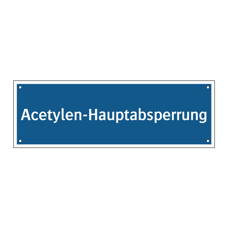 Acetylen-Hauptabsperrung