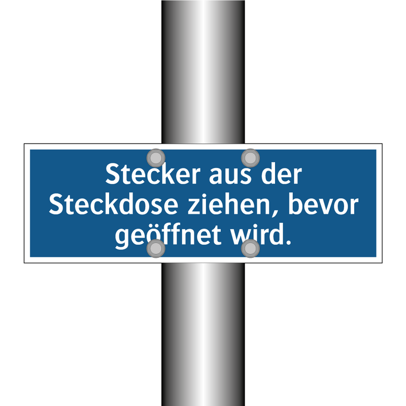 Stecker aus der Steckdose ziehen, bevor geöffnet wird.