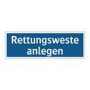 Rettungsweste anlegen