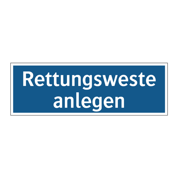 Rettungsweste anlegen