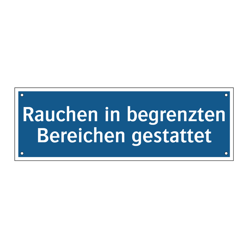 Rauchen in begrenzten Bereichen gestattet