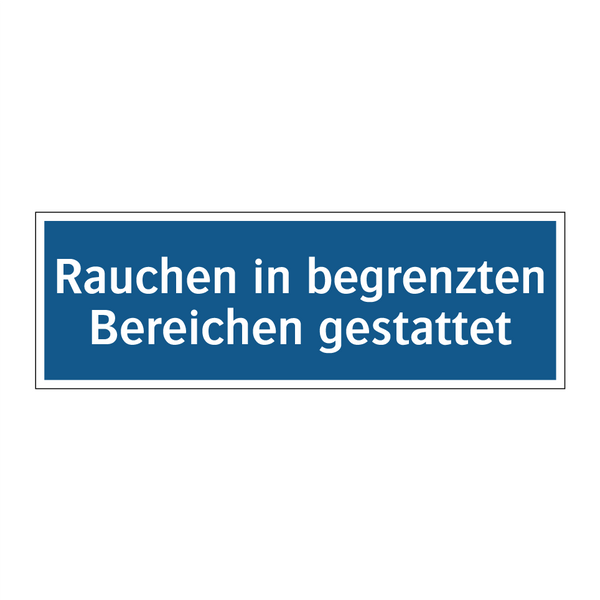 Rauchen in begrenzten Bereichen gestattet