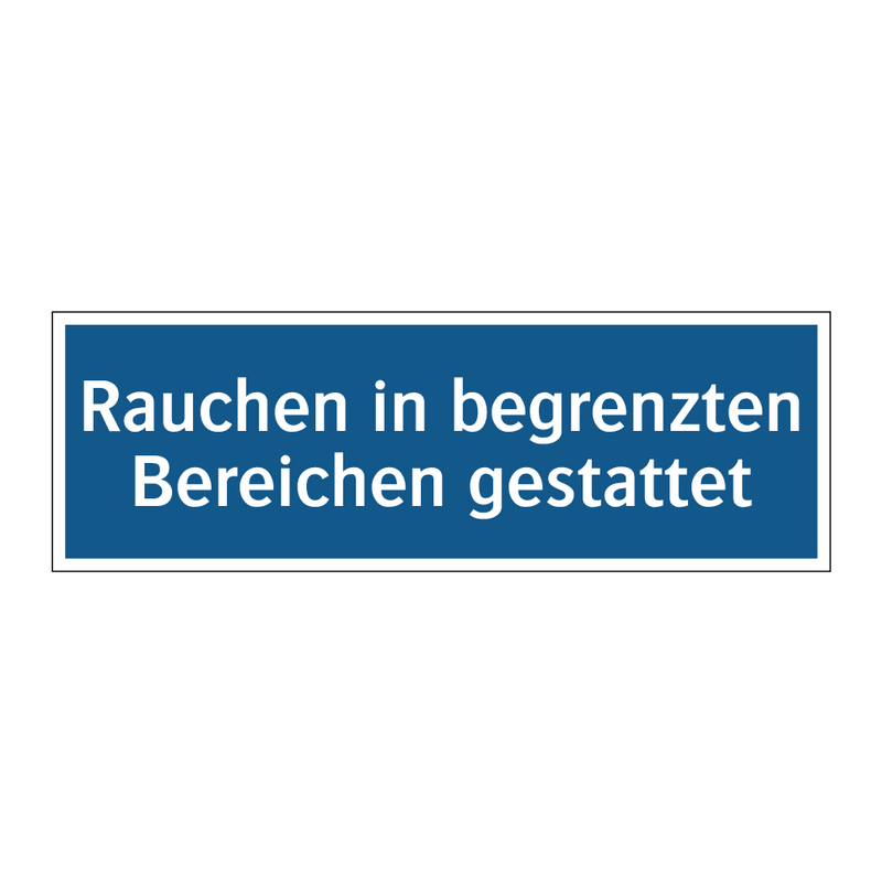 Rauchen in begrenzten Bereichen gestattet