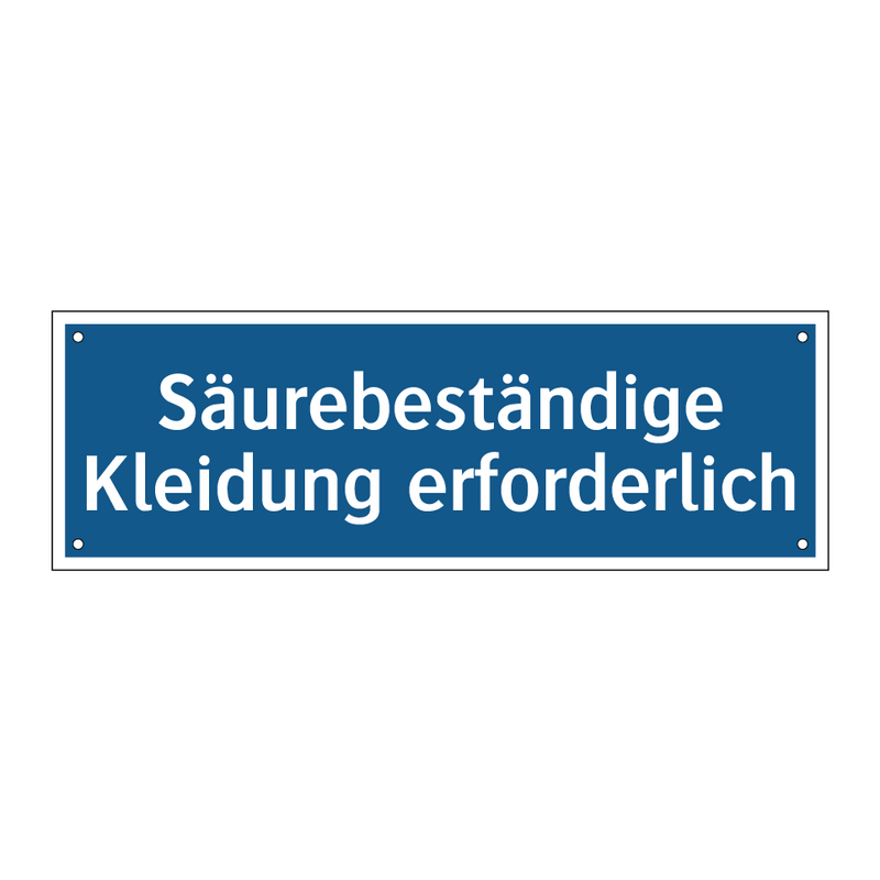 Säurebeständige Kleidung erforderlich