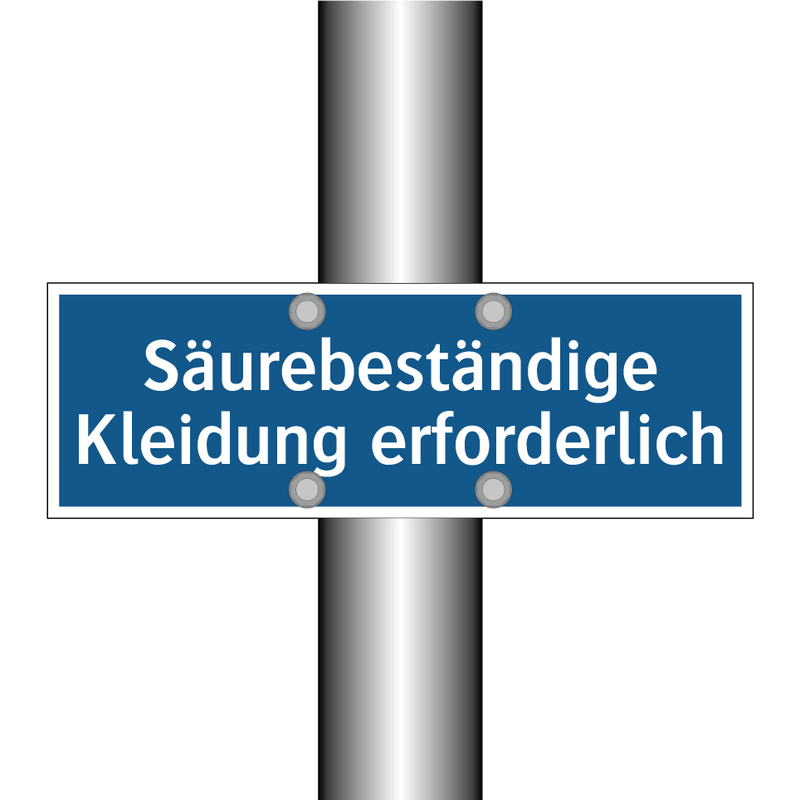 Säurebeständige Kleidung erforderlich