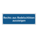 Rechts aus Rodelschlitten aussteigen