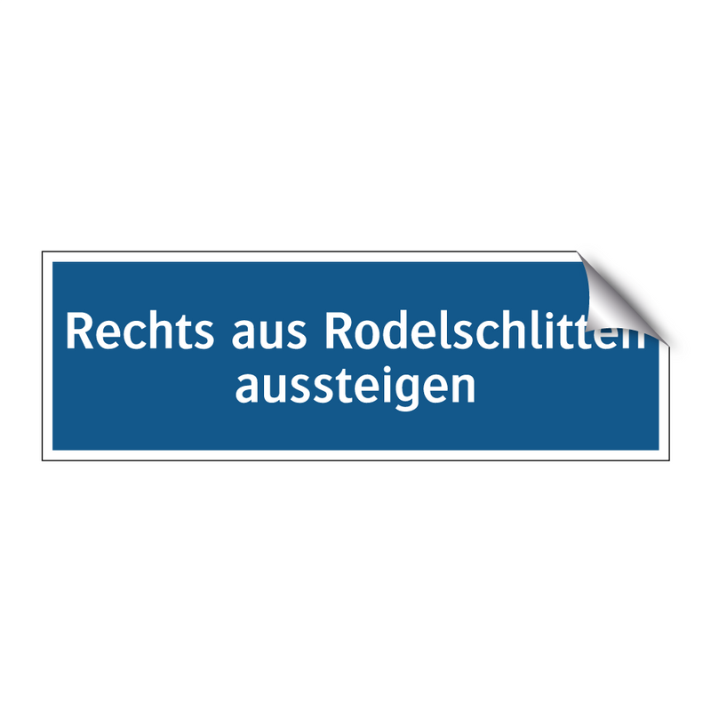 Rechts aus Rodelschlitten aussteigen