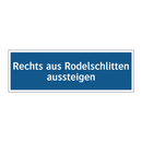 Rechts aus Rodelschlitten aussteigen