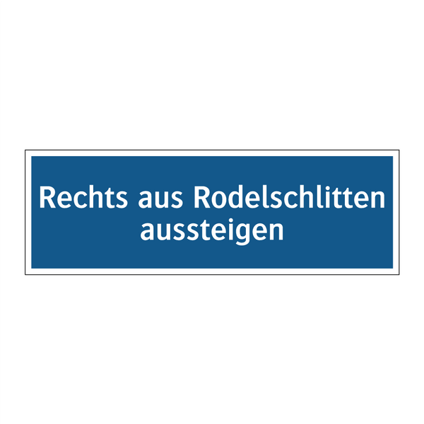 Rechts aus Rodelschlitten aussteigen