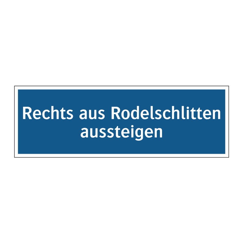 Rechts aus Rodelschlitten aussteigen