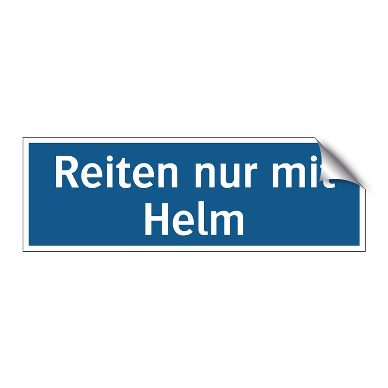 Reiten nur mit Helm