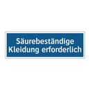 Säurebeständige Kleidung erforderlich
