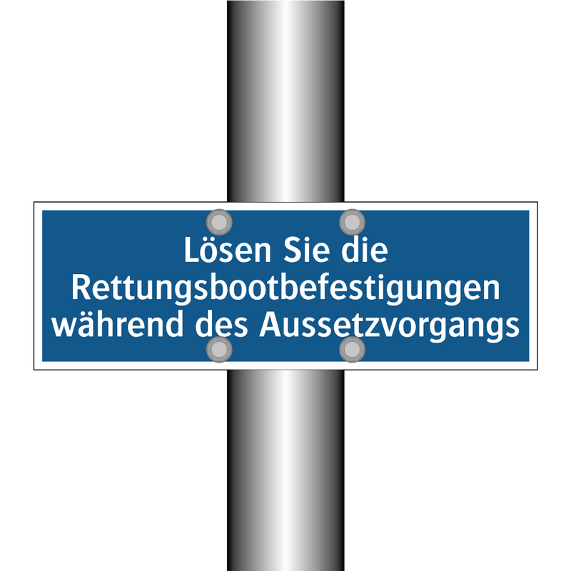 Lösen Sie die Rettungsbootbefestigungen während des Aussetzvorgangs