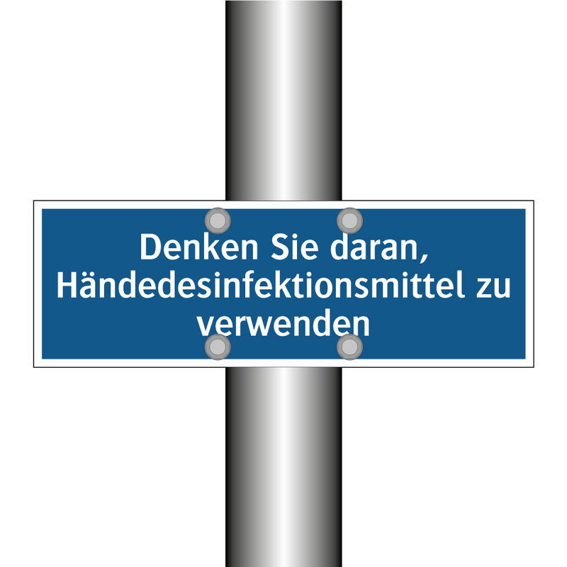 Denken Sie daran, Händedesinfektionsmittel zu verwenden