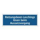 Rettungsboot-Laschings lösen beim Aussetzvorgang