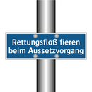 Rettungsfloß fieren beim Aussetzvorgang