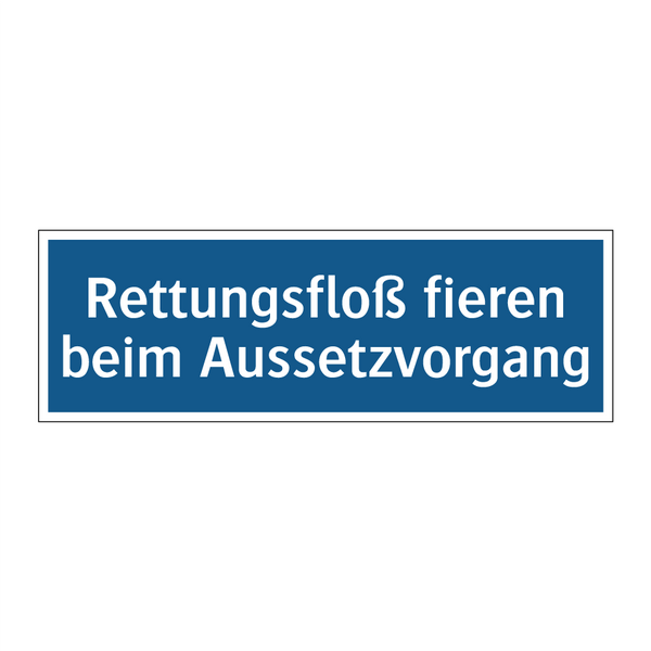 Rettungsfloß fieren beim Aussetzvorgang