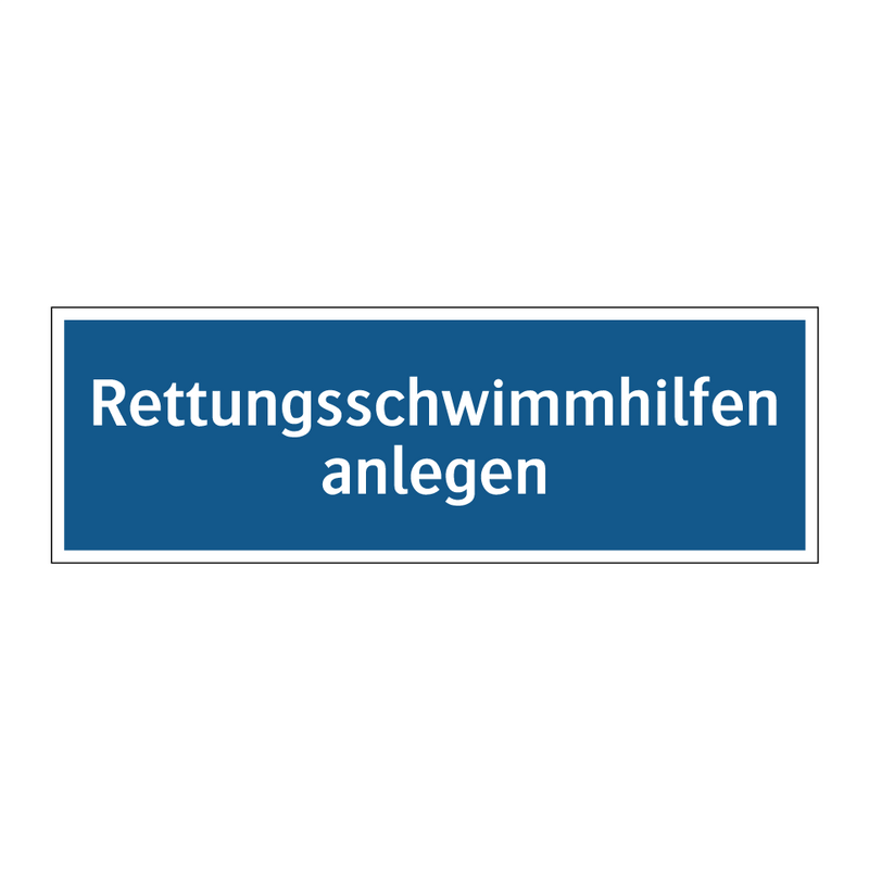 Rettungsschwimmhilfen anlegen