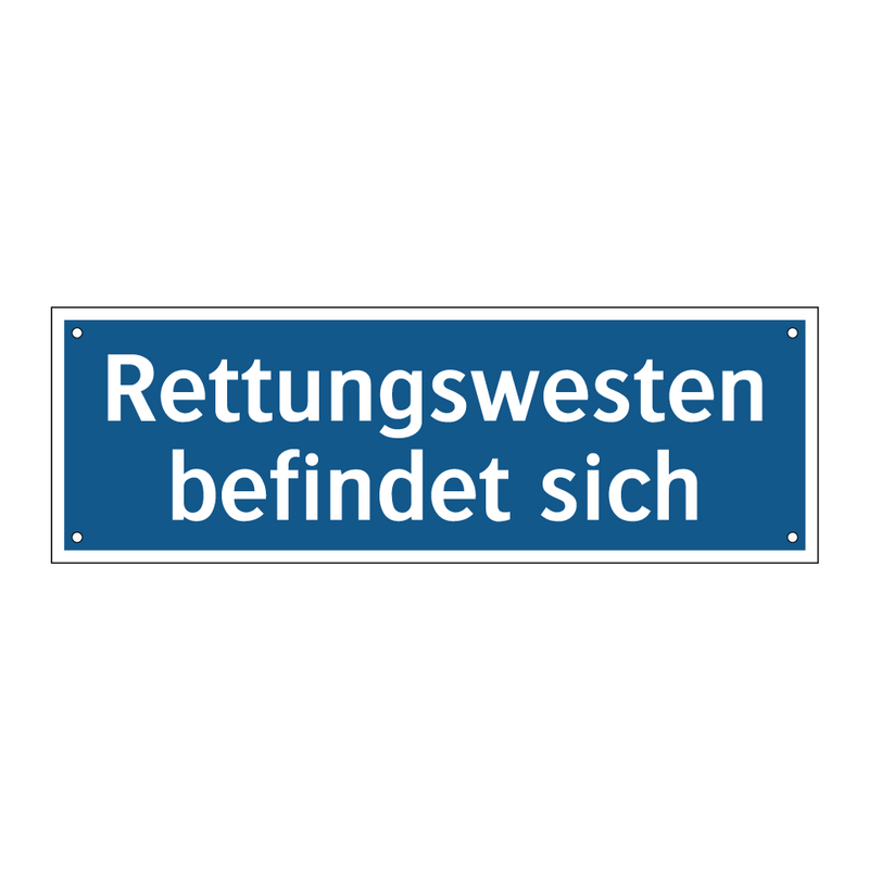 Rettungswesten befindet sich