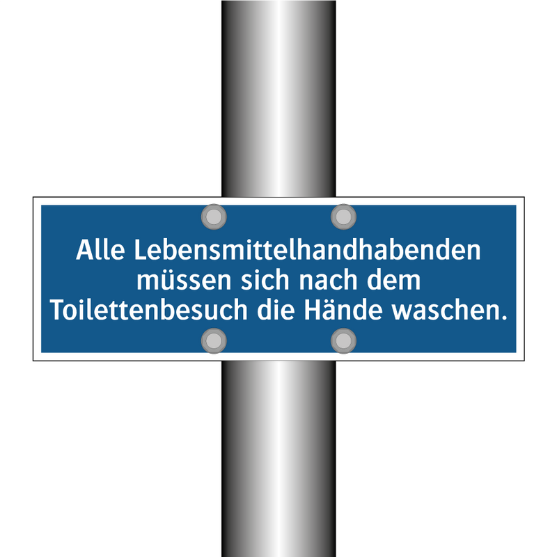 Alle Lebensmittelhandhabenden müssen sich nach dem Toilettenbesuch die Hände waschen.